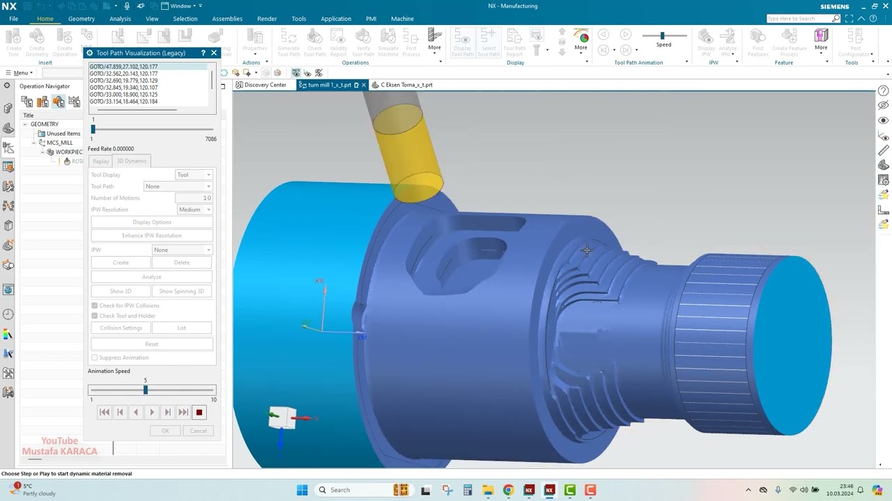 Nx Cam İle  Rotary Roughing - Torna ve CY Eksen Eğitimi