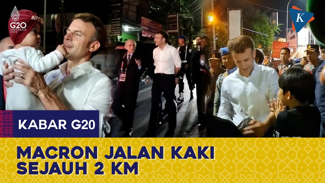 Momen Presiden Perancis Jalan Kaki Usai Gala Dinner di GWK
