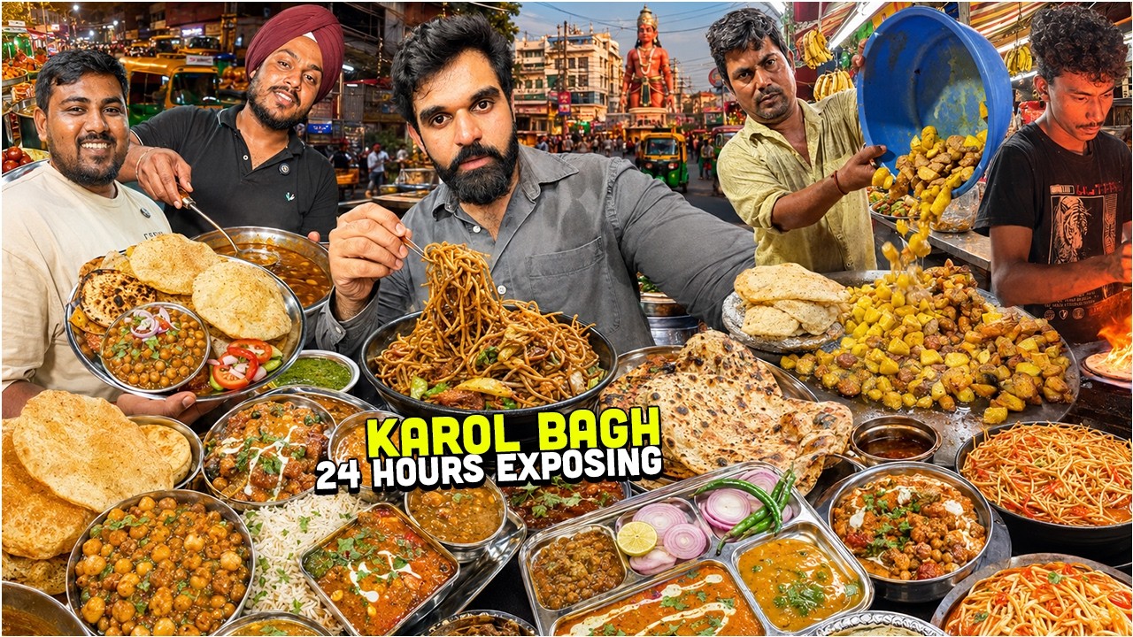 24 Hours DELHI STREET FOOD Exposing | 5 Places, 40+ Items In Karol Bagh! Worth It?