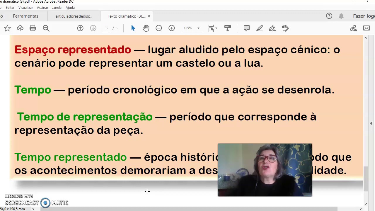 Texto dramático espaço e tempo