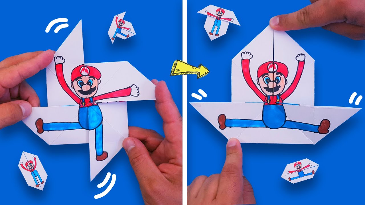 Origami Moving Super Mario - Very Easy -  TOTALLY COOL PAPER CRAFTS
