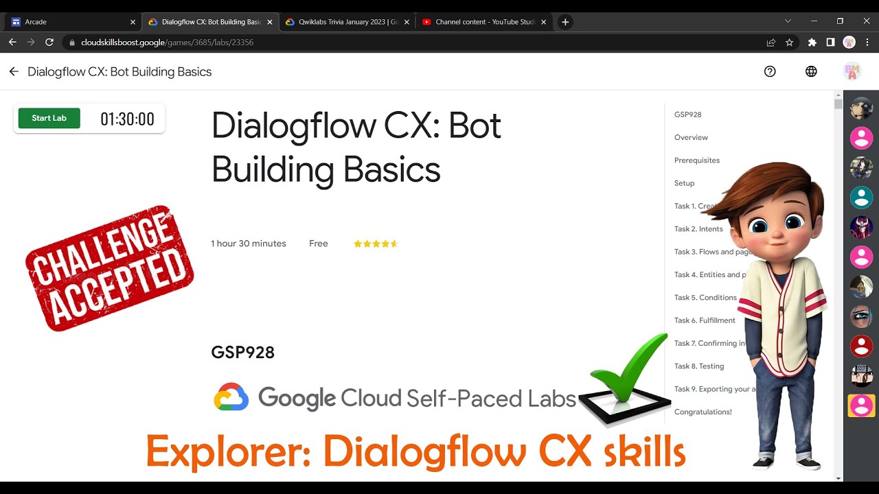 Dialogflow CX: Bot Building Basics | GSP928 | Arcade Challenge | New Skills