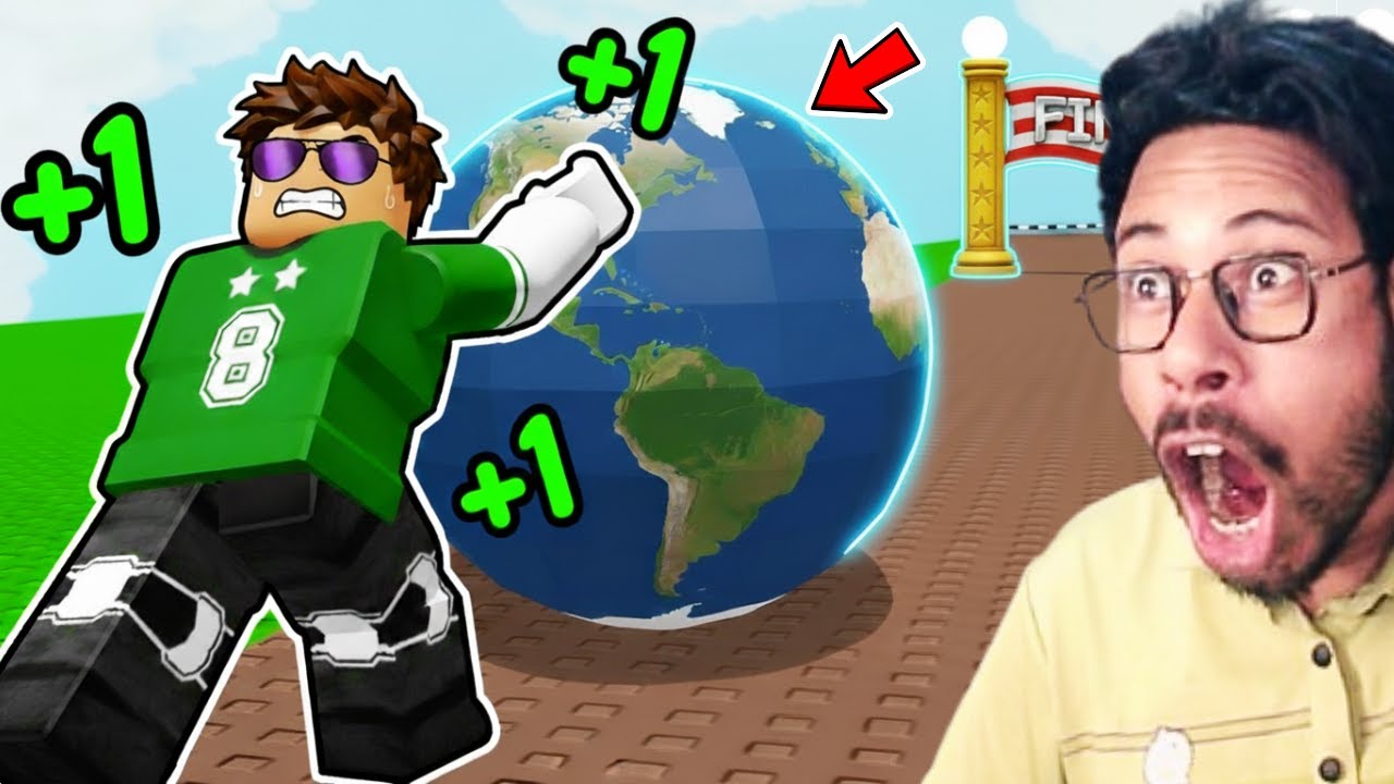 Every Second +1 Strength to Push A ROCK Simulator In Roblox😱