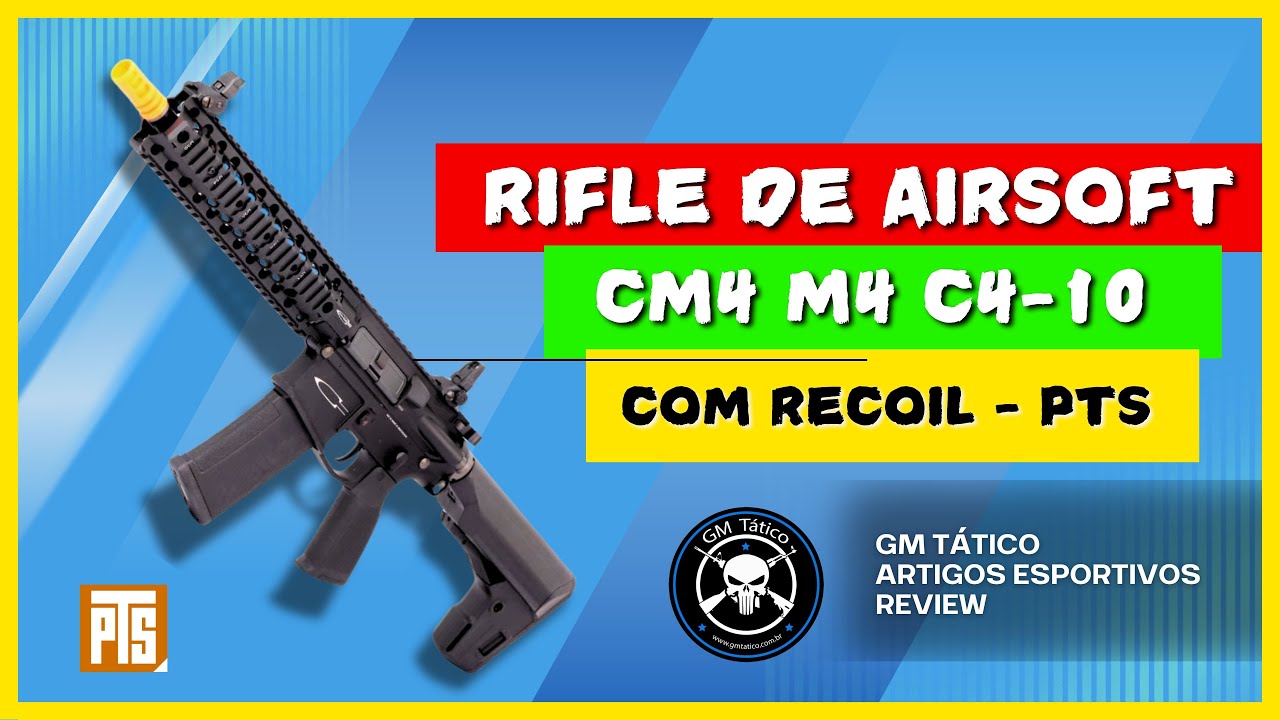Review Airsoft CM4 no modelo M4 Com Recoil da PTS