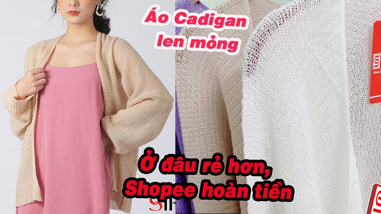 &Aacute;o Cadigan len mỏng phong c&aacute;ch H&agrave;n Quốc gi&aacute; rẻ nhất Shopee, Lazada, Tiki, Sendo