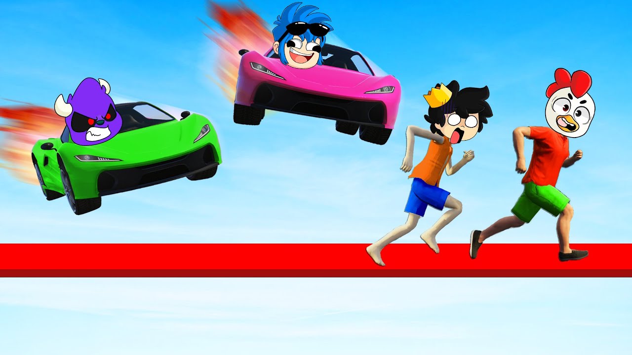 &iexcl;TROLLINO ESCAPA DE LOS COMPAS! 😭🤬 AUTOS vs CORREDORES en GTA 5