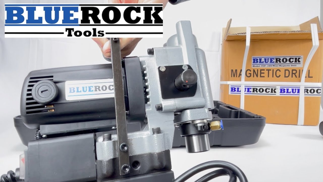 BLUEROCK Mini Magnetic Drill Press TYP-28A Small Compact Mag Drill for Annular Cutters