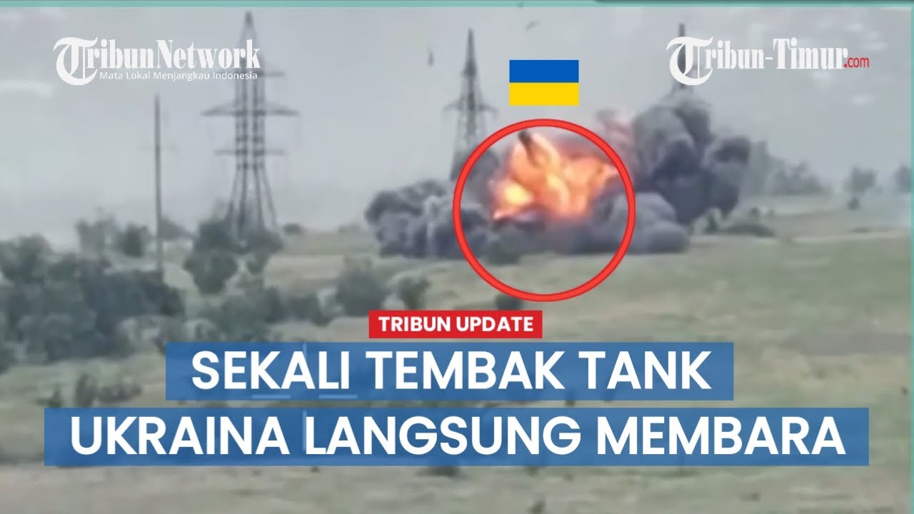 Detik-detik Tembakan Akurat Roket Rusia Meluncur Bombardir Tank Ukraina