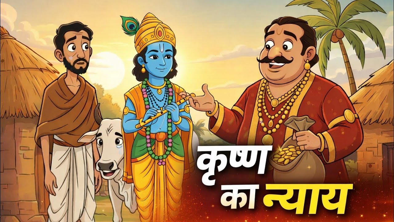 कृष्ण ने कैसे दिलाया न्याय? | सच्ची भक्ति की जीत | 2D Animation Moral Story