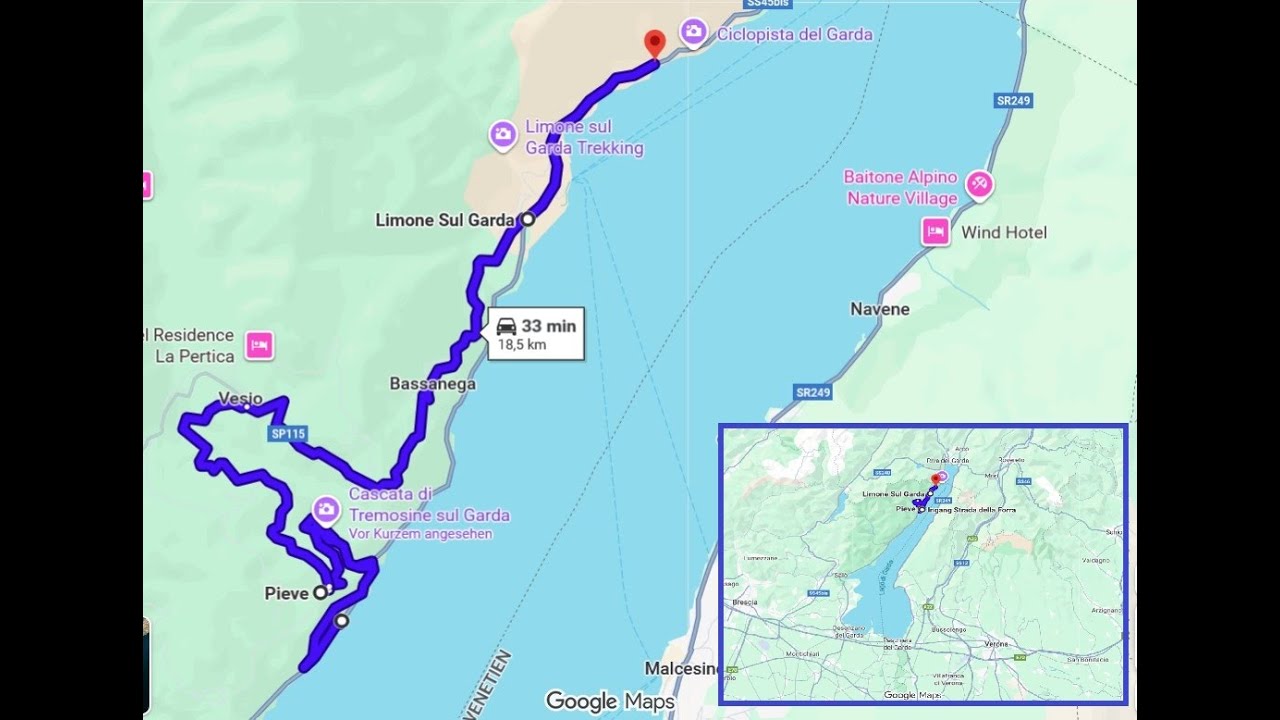 Italy, Lago di Garda 意大利嘎达湖 环湖2 电影007取景隧道 车卡在山间小路上