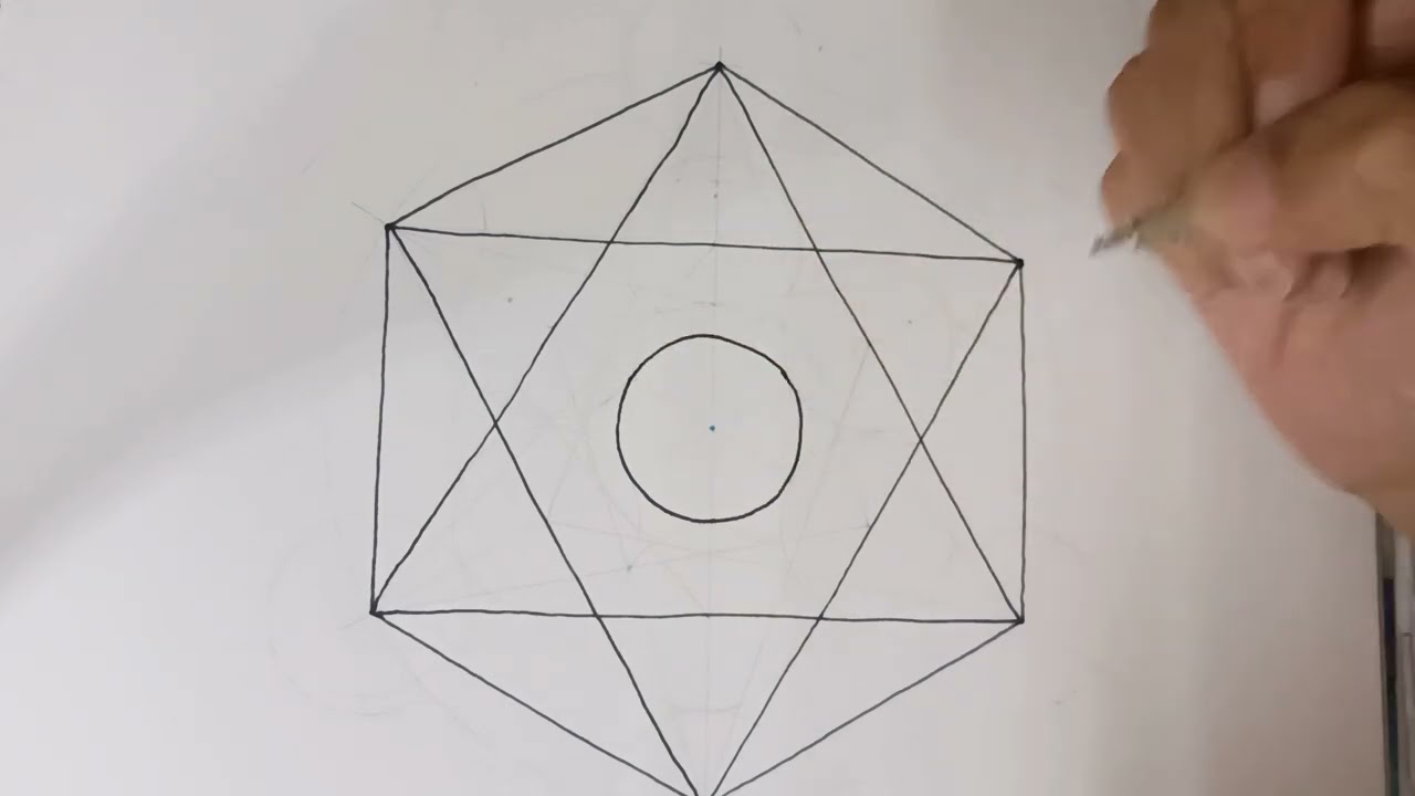 Step by step guide to draw Mandala grid . Secret geometrical Mandala.