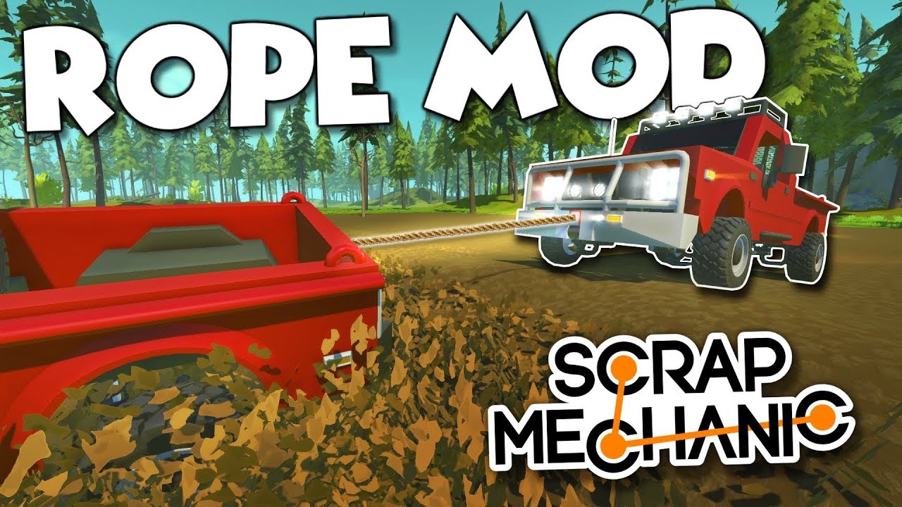 NEW ROPES MOD! - Sky Crane Helicopter and Truck Towing! - Scrap Mechanic Creations! - Episode 164