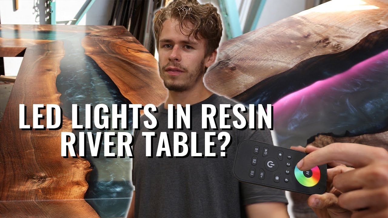 Resin River Desk with LEDs - Resin Art