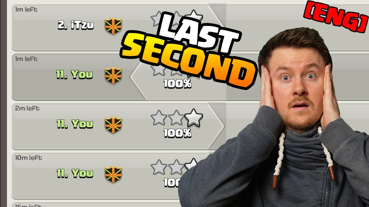 Last Second Clan War Attacks | 4 Attacks in 20 minutes | Clash of Clans | iTzu [ENG]