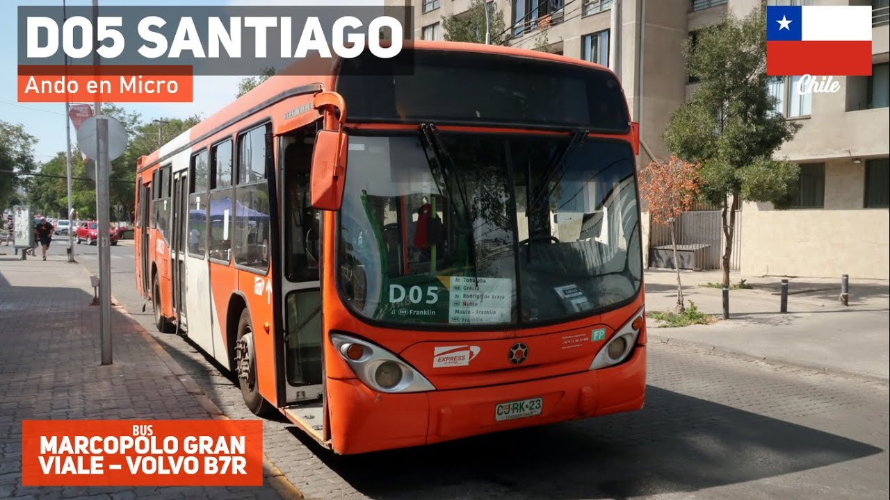 Поездка D05 TRANSANTIAGO на автобусе MARCOPOLO GRAN VIALE VOLVO CJRK23
