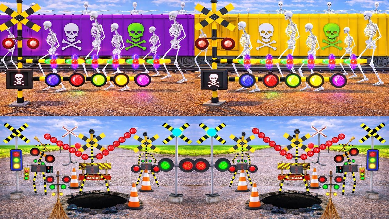 踏切アニメ★変な音するふみきりアニメまとめ★踏切カンカン♪railroad crossing |  lifeforms, Kankan, carefully avoid the open holes.
