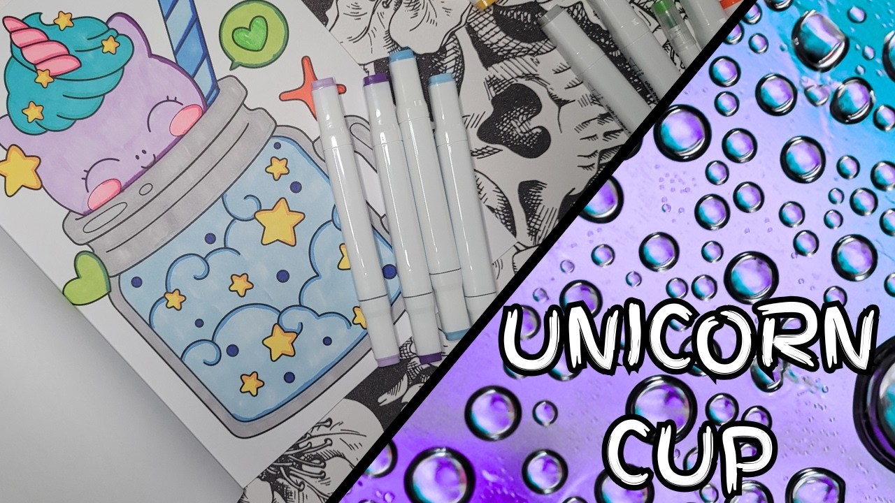 Unicorn Cup Coloring Page | ASMR | No talking