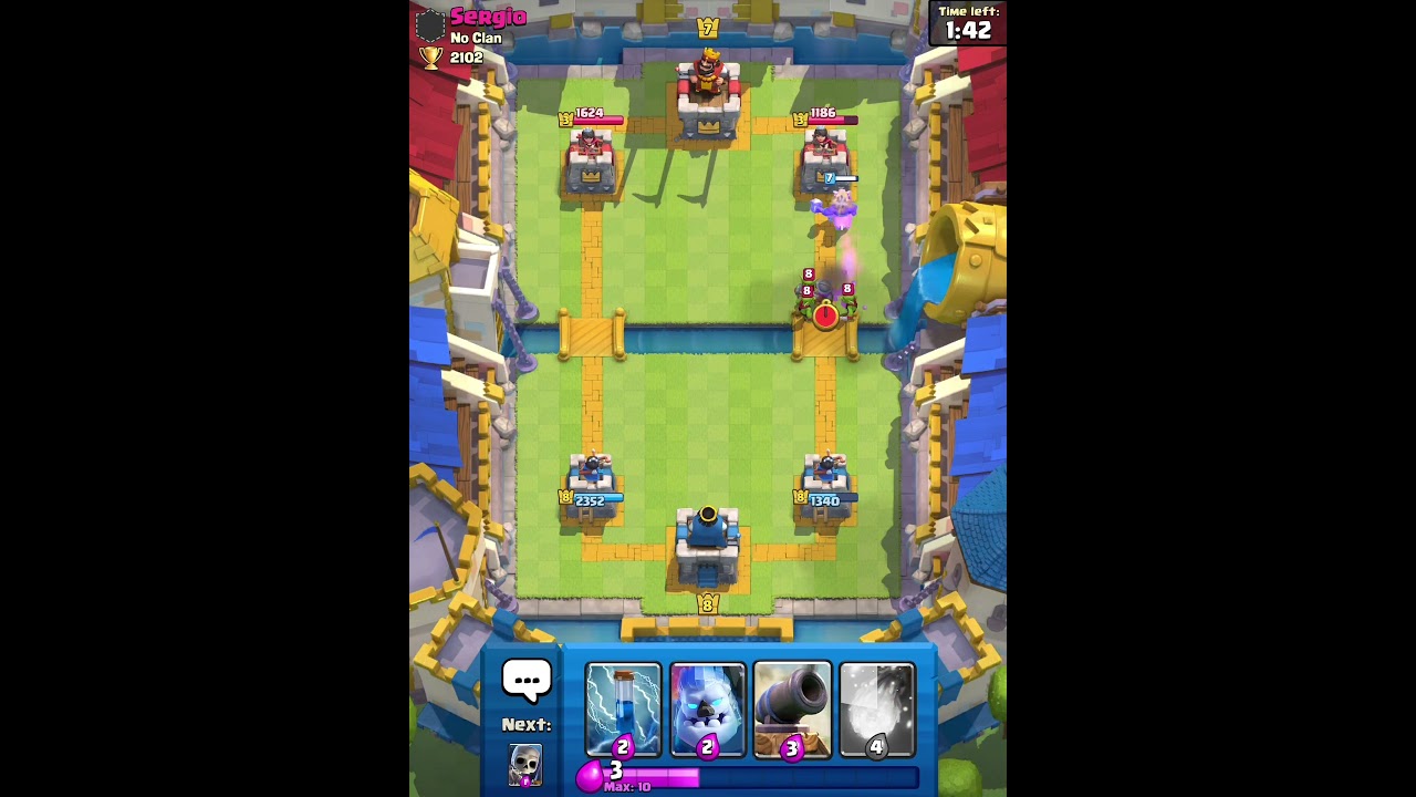 Hog 2.6 deck with ice golem in arena 7 f2p account