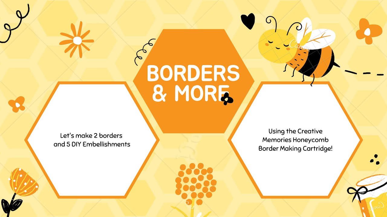 Borders & More w/ Creative Memories Honeycomb Border Maker Cartridge (2 Borders & 5 Embellishments)