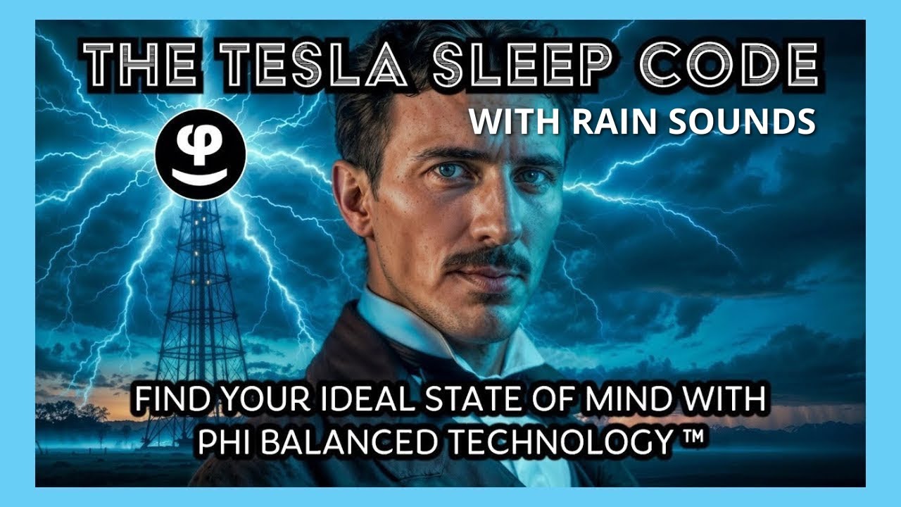 Tesla’s Sleep Code 963Hz | Crown Chakra Balance with Rain Sounds and Binaural Beats | Black Screen
