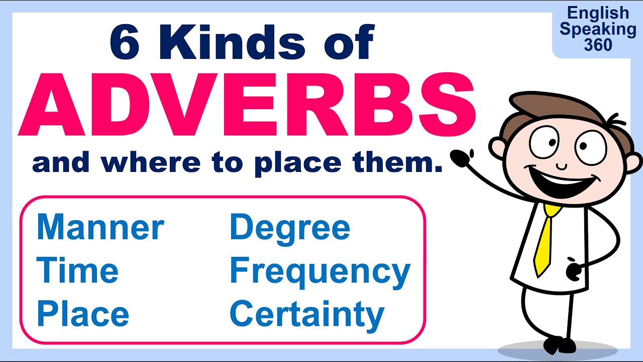 6 Kinds of Adverbs in English and Where to Place them Correctly in a Sentence.
