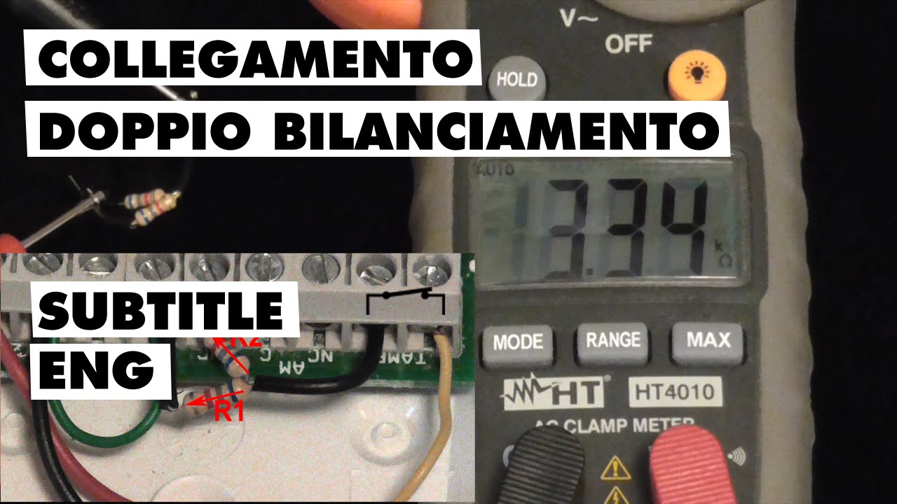 Collegamento doppio bilanciamento di un sensore volumetrico DT su una centrale di allarme INIM