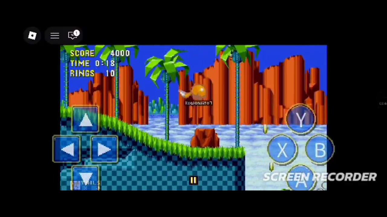 Jugando robloz a simulador de Sonic clásico v13.2