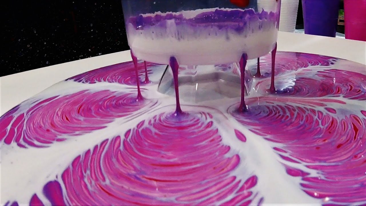 Acrylic Pouring with Tomato Bucket - New Acrylic Pour Painting Tool - Fluid Art Must See !