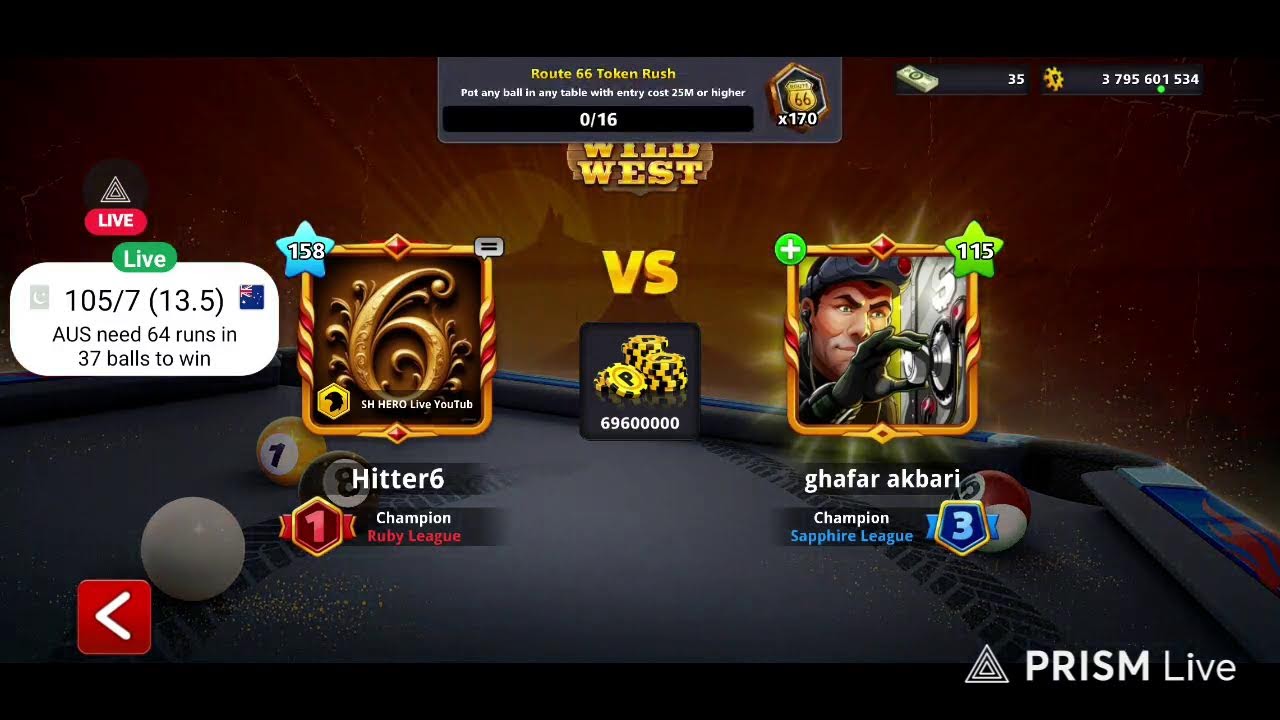 Let's Play 8bp Live and Get Route 66 Cue. #8 Ball Pool