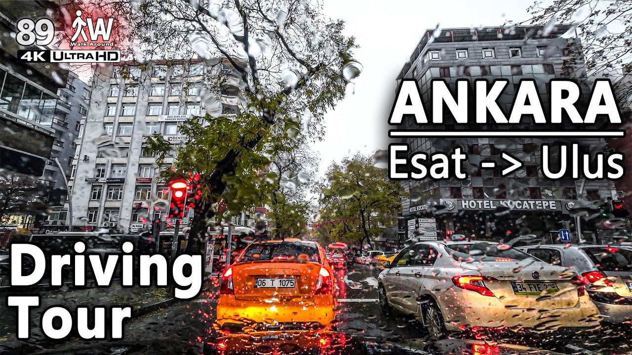 Yoğun Yağışta ANKARA Araba Sürüş | 4K Driving to Ulus in Heavy Rain
