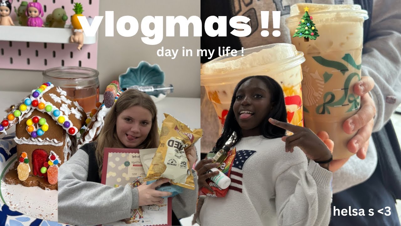 VLOGMAS DAY IN MY LIFE 🎄 !! sleepover, gingerbread houses, and christmas festivities || helsa s