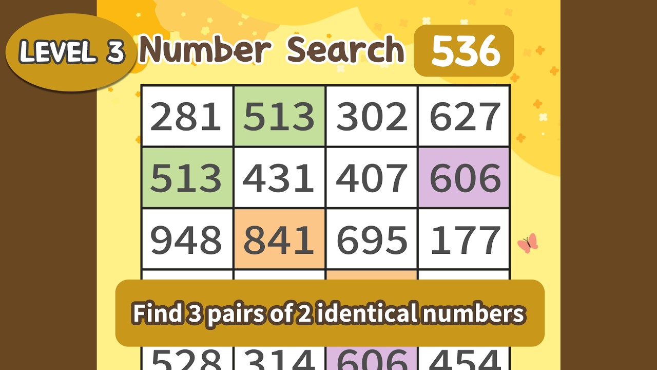 Train Your Brain, Find the 3 Pairs  3-536