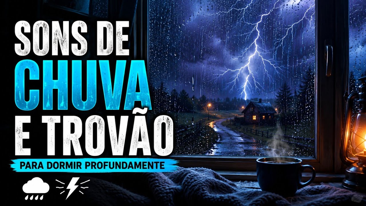 Som de Chuva e Trovão para Relaxar e Dormir Profundamente 🌧️⛈️