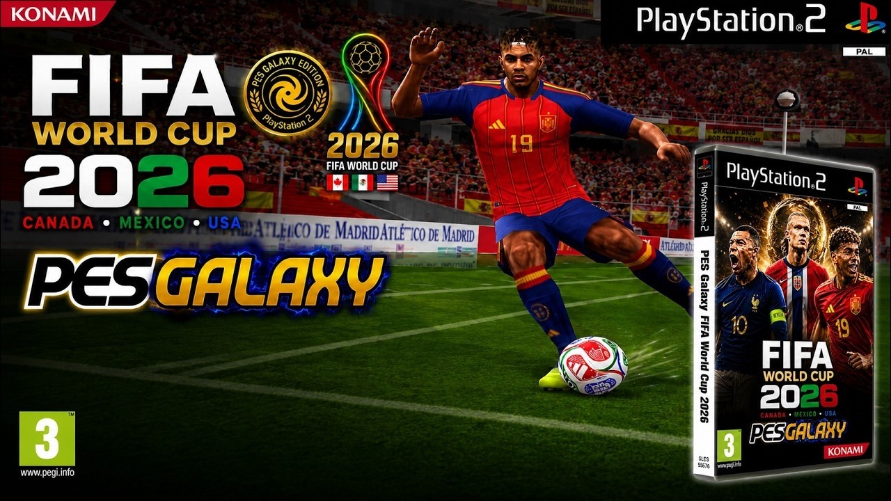 PES Galaxy FIFA World Cup 2026 PS2 ISO DOWNLOAD (English,Espa&ntilde;ol,Canada)