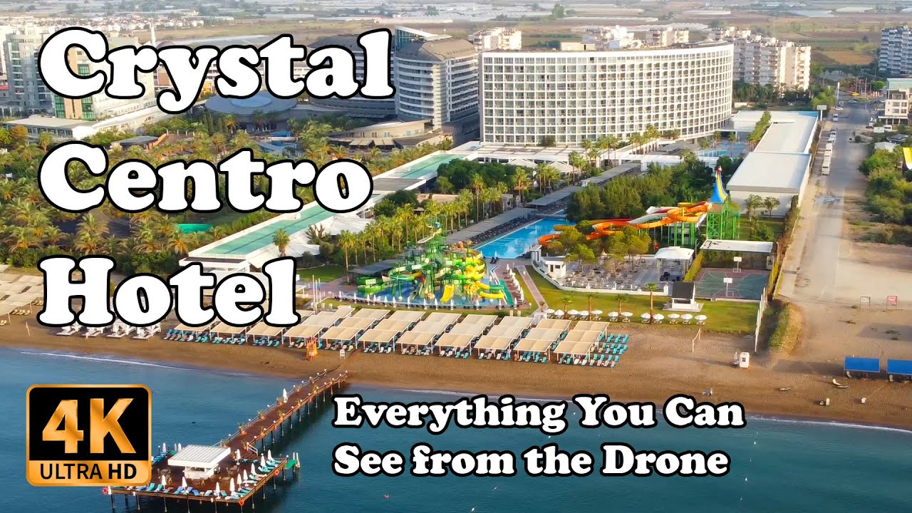 Crystal Centro Hotel from Drone Lara Antalya Turkey in 4K