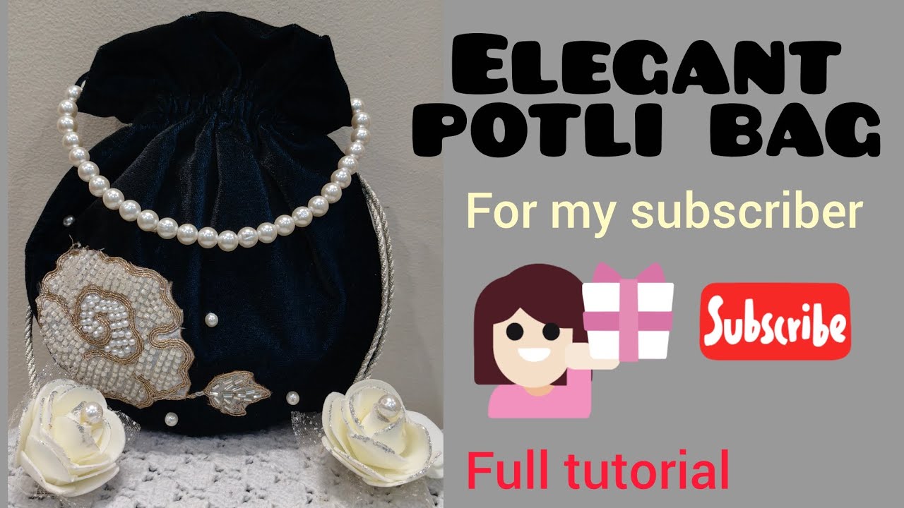 How to make elegant potli bag in a easy way/beginners friendly#lacedesigning#simplelatkan#potlibags 