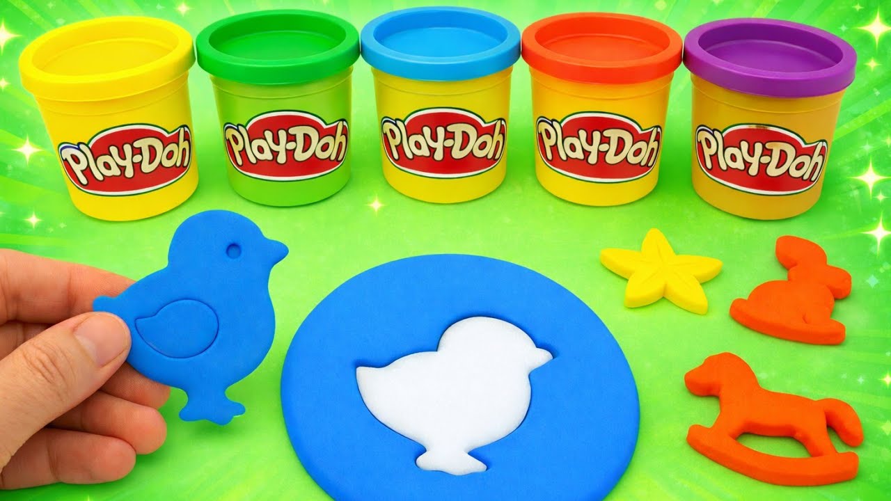 Play and Learn colors with Play-Doh - Colorful Clay and Molds 