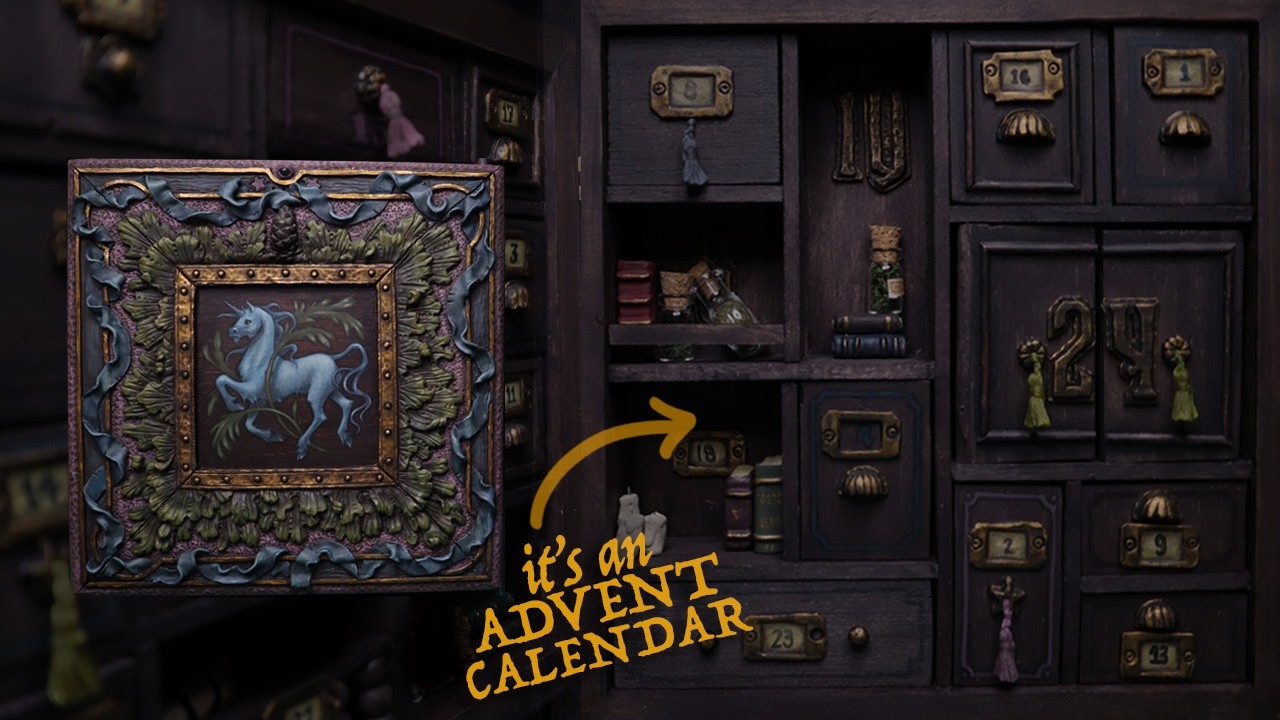 Apothecary Advent Calendar Miniature Cabinet | feat. Steve the Christmas Unicorn
