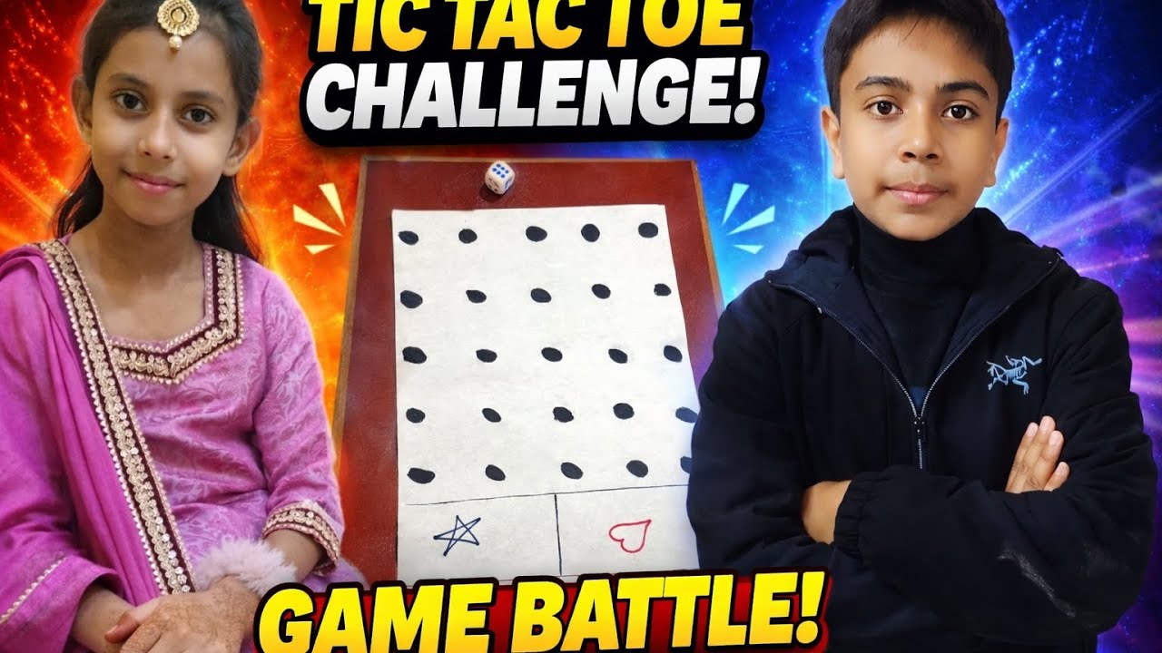 Kids Tic Tac Toe Dice Challenge 😱 Star vs Heart Game Battle #vairalvideo 