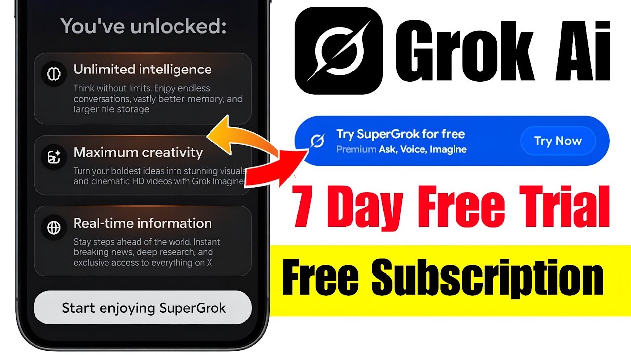 SuperGrok for free kaise le | Grok ai free subscription kaise le | Grok ai 7 day free trial kaise le