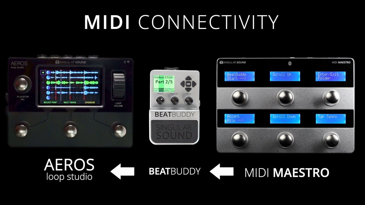 AEROS Loop Studio + BeatBuddy + MIDI Maestro - MIDI Connectivity