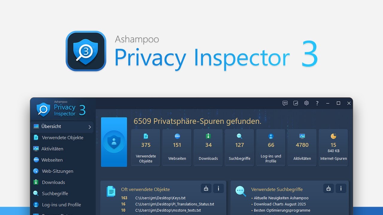 Ashampoo Privacy Inspector 3: USB-Spuren, Telemetrie & Daten löschen | Was verrät dein PC?