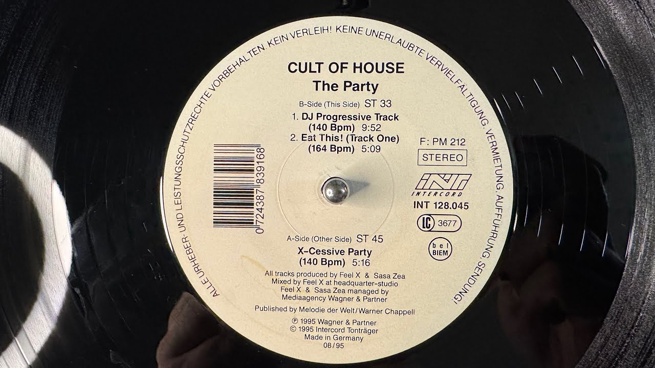 Cult Of House – The Party (X-Cessive Party) - Maddog – INT 128.045, Intercord – INT 128.045 (1995)