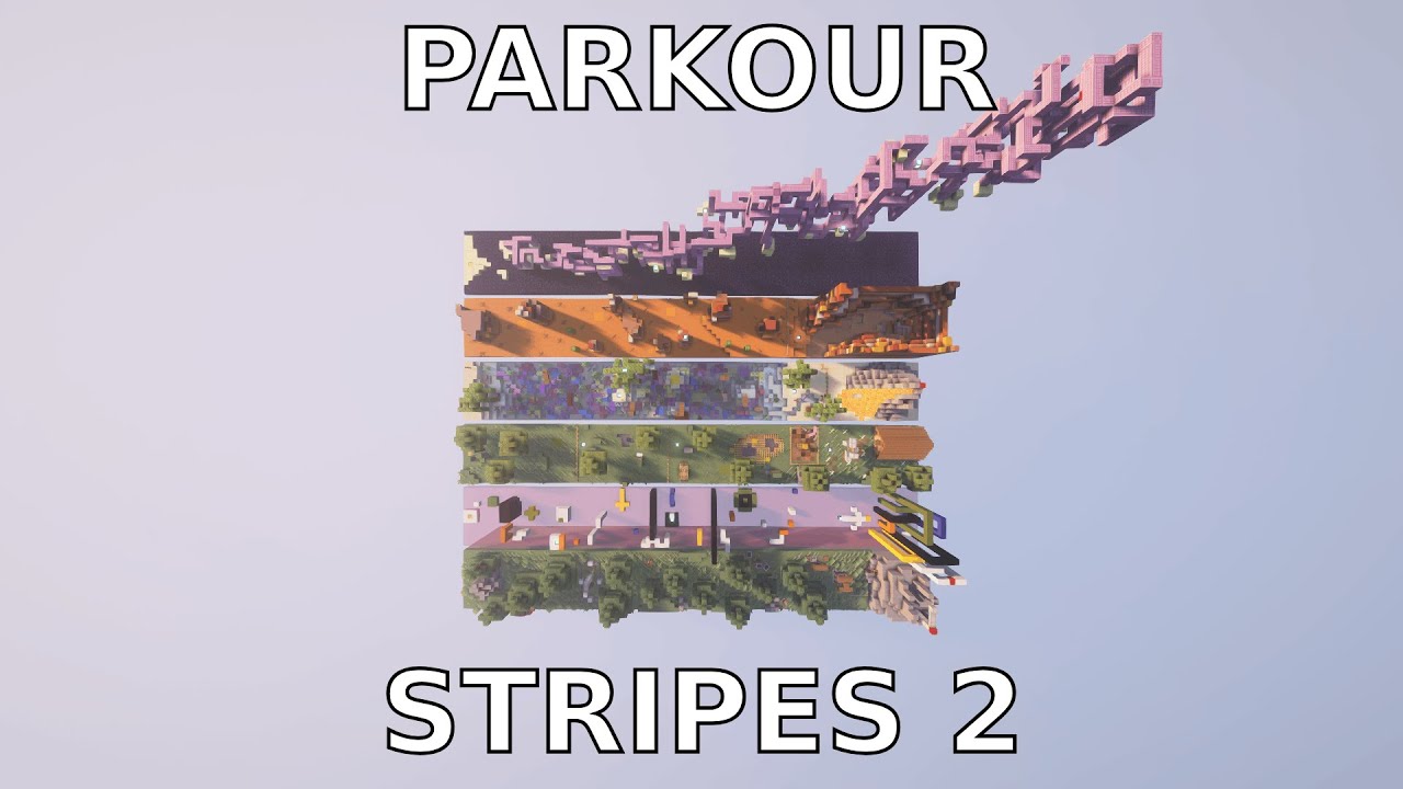 Minecraft Parkour Stripes 2 [Shaders | No Commentary | Walkthrough]
