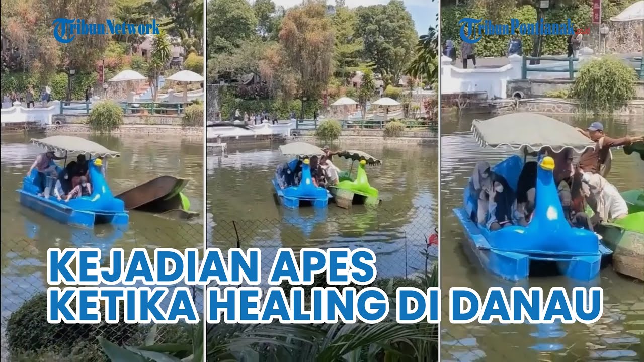 Perahu Bebek Karam ketika healing di danau