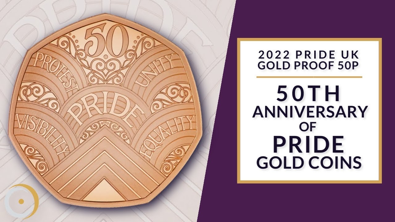 2022 50th Anniversary of Pride UK Gold Proof 50p Coins