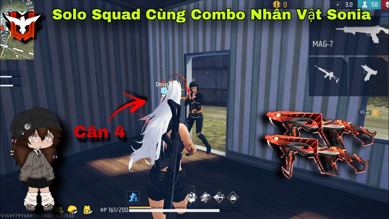 FREE FIRE | LEO RANK CÙNG COMBO NHÂN VẬT SONIA VÀ VÔ LƯỢNG KHÔNG SỨ