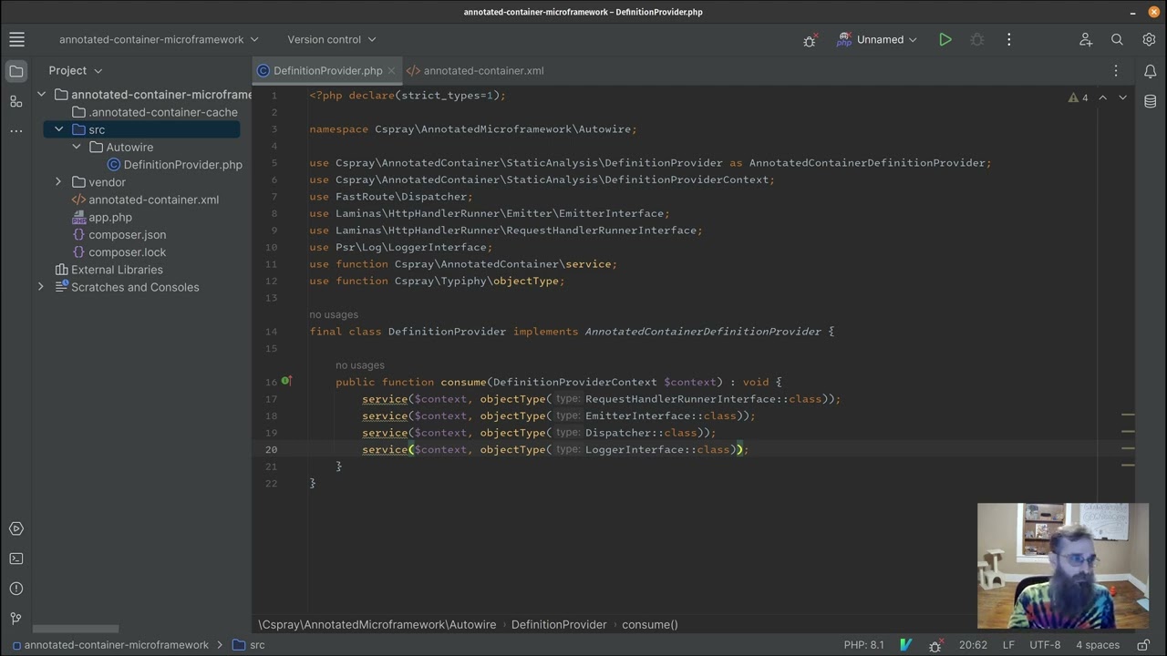 PSR-15 Microframework with Annotated Container