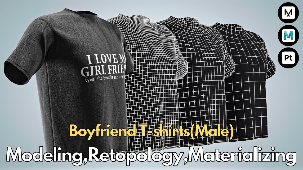 Marvelous Designer | How to make the girlfriend t-shirt for men | #Timelapse | #2x_Speed