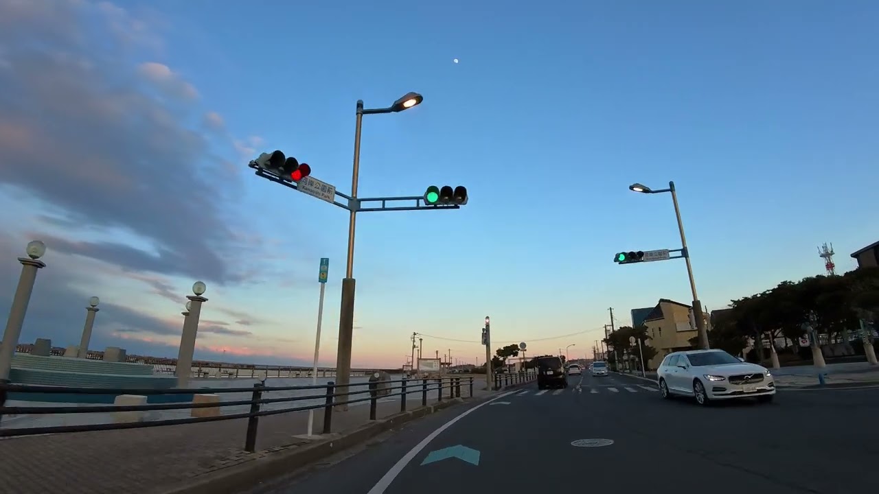 【4K Drive】銚子・夕暮れ海岸ドライブ｜かもめ大橋付近〜犬吠埼〜銚子大橋｜Choshi Sunset Coastal Drive Japan